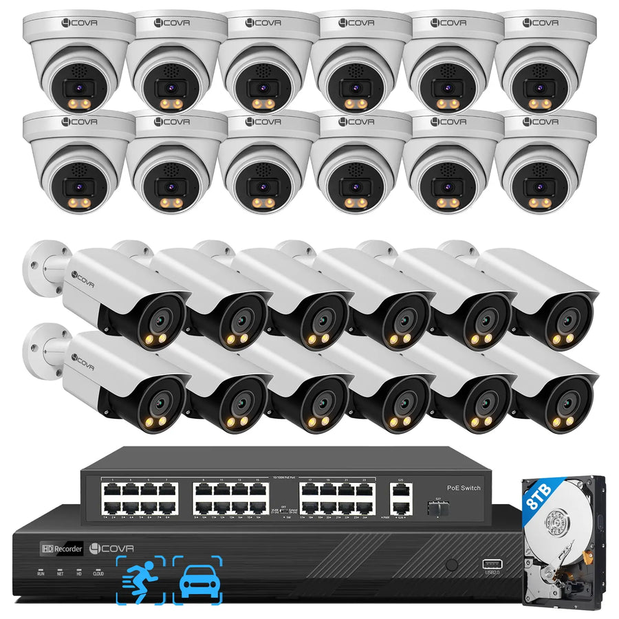 32ch-poe-security-camera-system-with-5mp-12-dual-light-bullet-12-dual-light-turret-27-port-poe-switch_bundle
