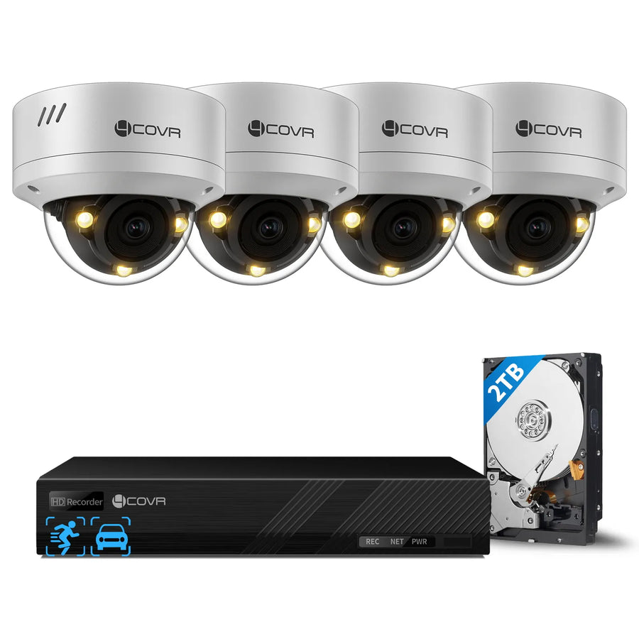 4COVR 5MP IK10 Vandal Proof Dome Camera Security System with 8CH NVR