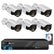 4COVR 5mp smart dual light security camera system with 8ch nvr and 6 bullet cameras