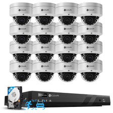 16 Camera PoE Security System with 4K 8MP IK10 Dome Camera & 4TB HDD