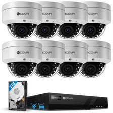 8  Camera PoE Security System with 4K 8MP IK10 Dome & 2TB HDD